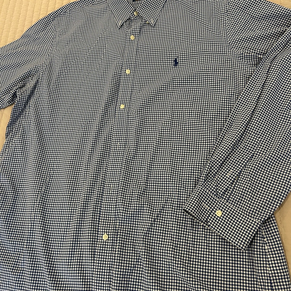 Ralph Lauren Navy and White Gingham Shirt